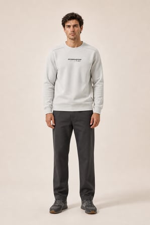 Takes Bisiklet Yaka Kışlık Regular Fit Sweatshirt Gri