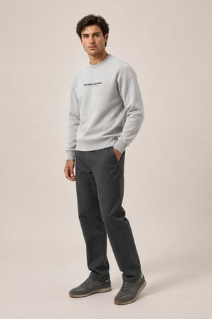Takes Bisiklet Yaka Kışlık Regular Fit Sweatshirt Gri