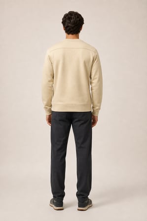 Takes Bisiklet Yaka Kışlık Regular Fit Sweatshirt Bej