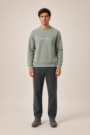 Takes Bisiklet Yaka Kışlık Regular Fit Sweatshirt Mint
