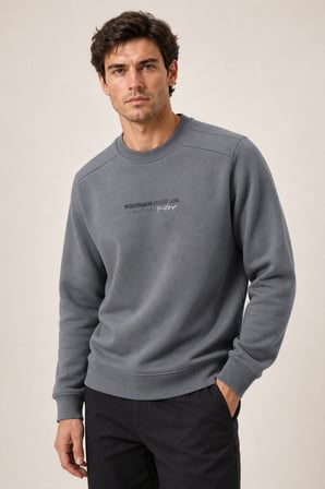Takes Bisiklet Yaka Kışlık Regular Fit Sweatshirt Antrasit