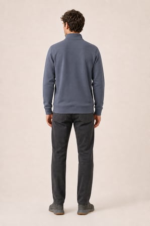 Krivs Bisiklet Yaka Regular Fit Kışlık Sweatshirt Antrasit