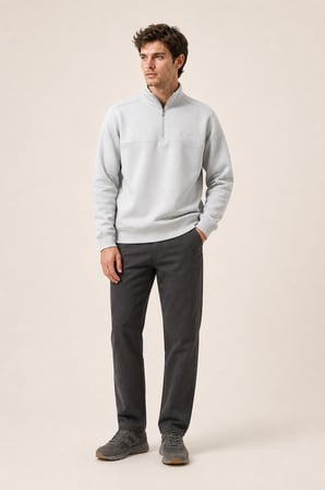 Knel Regular Fit Kışlık Yeni Sezon Erkek Sweatshirt Gri