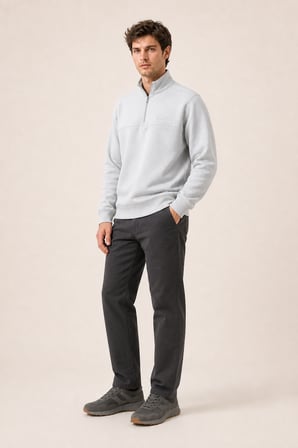 Knel Regular Fit Kışlık Yeni Sezon Erkek Sweatshirt Gri