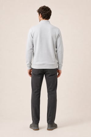 Knel Regular Fit Kışlık Yeni Sezon Erkek Sweatshirt Gri