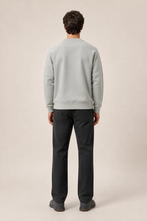 Black Yeni Sezon Erkek Kışlık Regular Fit Sweatshirt Pamuklu Gri