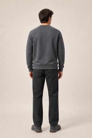 Black Yeni Sezon Erkek Kışlık Regular Fit Sweatshirt Pamuklu Antrasit