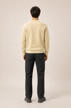 Black Yeni Sezon Erkek Kışlık Regular Fit Sweatshirt Pamuklu Bej