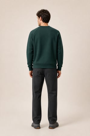 Black Yeni Sezon Erkek Kışlık Regular Fit Sweatshirt Pamuklu Nefti