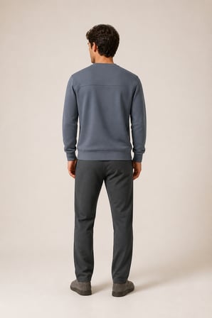 Steni Yeni Sezon Erkek Regular Fit Kışlık Bisiklet Yaka Sweatshirt Antrasit
