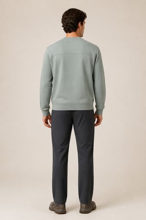 Steni Yeni Sezon Erkek Regular Fit Kışlık Bisiklet Yaka Sweatshirt Mint