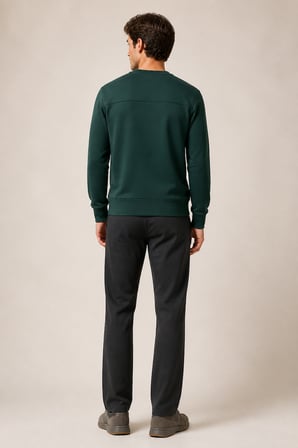 Steni Yeni Sezon Erkek Regular Fit Kışlık Bisiklet Yaka Sweatshirt Nefti