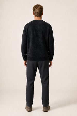 Rummi Desenli Kışlık Yeni Sezon Erkek Regular Fit Sweatshirt Siyah