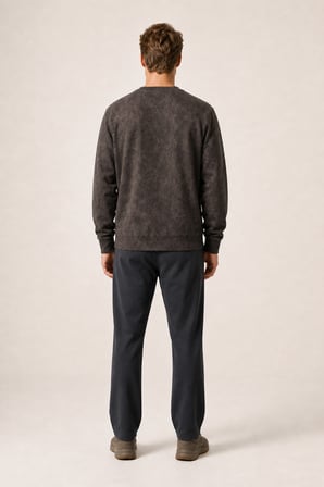 Rummi Desenli Kışlık Yeni Sezon Erkek Regular Fit Sweatshirt Kahve