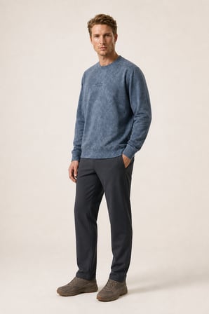 Rummi Desenli Kışlık Yeni Sezon Erkek Regular Fit Sweatshirt Füme