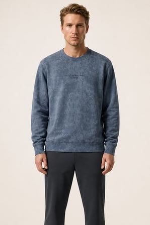 Rummi Desenli Kışlık Yeni Sezon Erkek Regular Fit Sweatshirt Füme