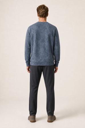 Rummi Desenli Kışlık Yeni Sezon Erkek Regular Fit Sweatshirt Füme