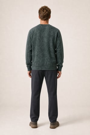 Rummi Desenli Kışlık Yeni Sezon Erkek Regular Fit Sweatshirt Haki