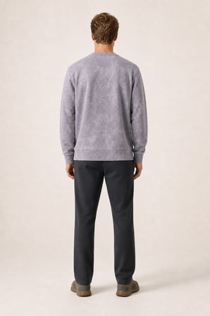 Rummi Desenli Kışlık Yeni Sezon Erkek Regular Fit Sweatshirt Gri