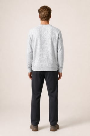 Rummi Desenli Kışlık Yeni Sezon Erkek Regular Fit Sweatshirt Beyaz