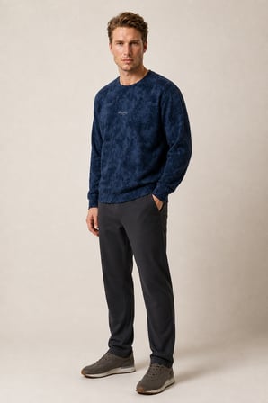 Allon Desenli Kışlık Yeni Sezon Erkek Regular Fit Sweatshirt Beyaz
