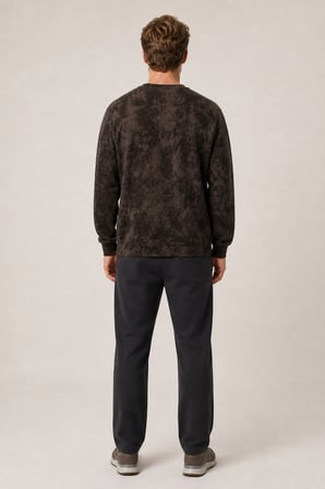 Allon Desenli Kışlık Yeni Sezon Erkek Regular Fit Sweatshirt Beyaz
