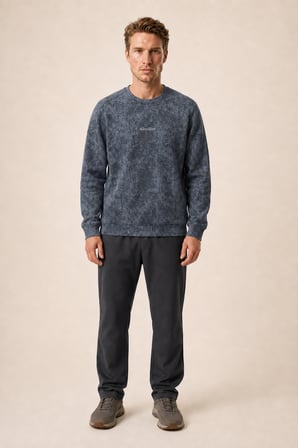 Allon Desenli Kışlık Yeni Sezon Erkek Regular Fit Sweatshirt Beyaz