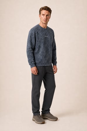 Allon Desenli Kışlık Yeni Sezon Erkek Regular Fit Sweatshirt Beyaz