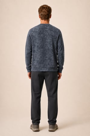 Allon Desenli Kışlık Yeni Sezon Erkek Regular Fit Sweatshirt Beyaz