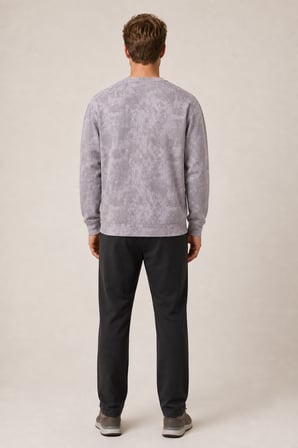 Allon Desenli Kışlık Yeni Sezon Erkek Regular Fit Sweatshirt Beyaz
