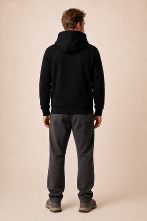 Thenk Yeni Sezon Erkek Regular Fit Kapüşonlu Sweatshirt Siyah
