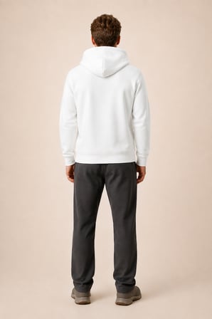 Thenk Yeni Sezon Erkek Regular Fit Kapüşonlu Sweatshirt Beyaz