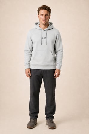 Thenk Yeni Sezon Erkek Regular Fit Kapüşonlu Sweatshirt Gri