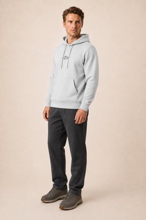 Thenk Yeni Sezon Erkek Regular Fit Kapüşonlu Sweatshirt Gri