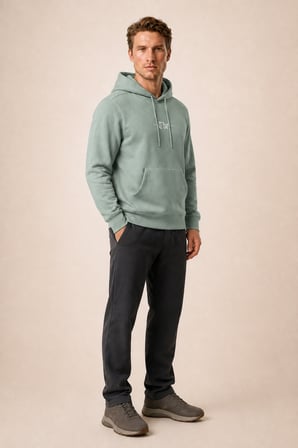 Thenk Yeni Sezon Erkek Regular Fit Kapüşonlu Sweatshirt Mint