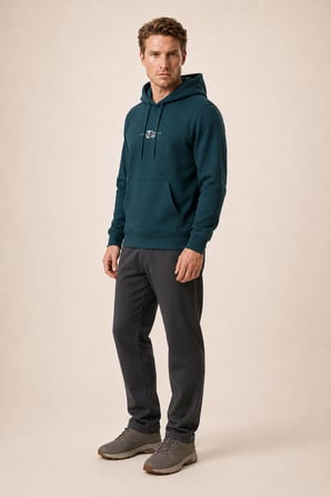 Thenk Yeni Sezon Erkek Regular Fit Kapüşonlu Sweatshirt Nefti