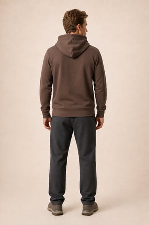 Thenk Yeni Sezon Erkek Regular Fit Kapüşonlu Sweatshirt Kahve