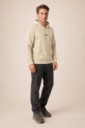 Thenk Yeni Sezon Erkek Regular Fit Kapüşonlu Sweatshirt Bej