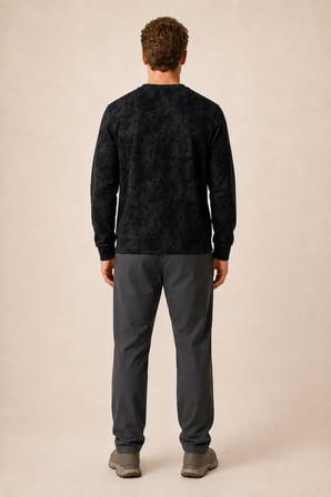Continu Erkek Kışlık Regular Fit Kışlık Bisiklet Yaka Sweatshirt Siyah