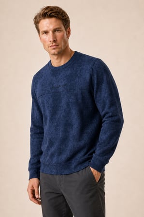 Continu Erkek Kışlık Regular Fit Kışlık Bisiklet Yaka Sweatshirt Lacivert
