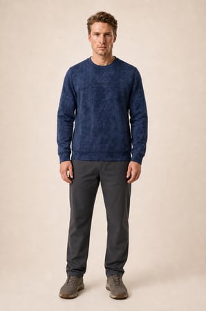 Continu Erkek Kışlık Regular Fit Kışlık Bisiklet Yaka Sweatshirt Lacivert