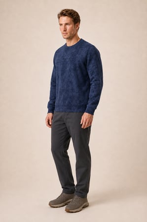 Continu Erkek Kışlık Regular Fit Kışlık Bisiklet Yaka Sweatshirt Lacivert