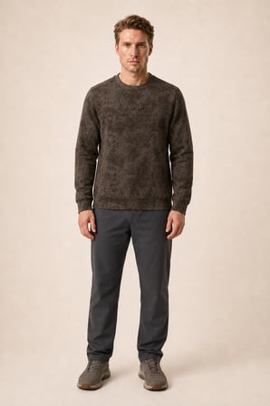 Continu Erkek Kışlık Regular Fit Kışlık Bisiklet Yaka Sweatshirt Kahve