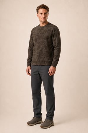 Continu Erkek Kışlık Regular Fit Kışlık Bisiklet Yaka Sweatshirt Kahve