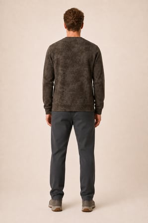 Continu Erkek Kışlık Regular Fit Kışlık Bisiklet Yaka Sweatshirt Kahve