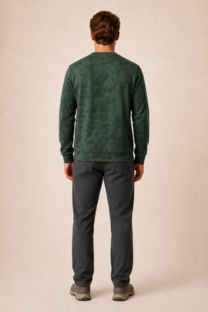 Continu Erkek Kışlık Regular Fit Kışlık Bisiklet Yaka Sweatshirt Haki