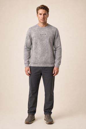 Continu Erkek Kışlık Regular Fit Kışlık Bisiklet Yaka Sweatshirt Gri