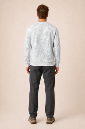 Continu Erkek Kışlık Regular Fit Kışlık Bisiklet Yaka Sweatshirt Beyaz