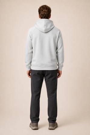 Kitell Yeni Sezon Erkek Regular Fit Pamuklu Kapüşonlu Sweatshirt Gri
