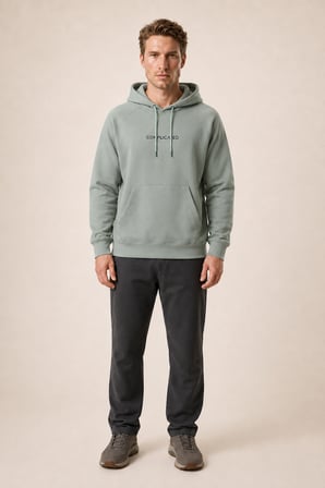 Kitell Yeni Sezon Erkek Regular Fit Pamuklu Kapüşonlu Sweatshirt Mint